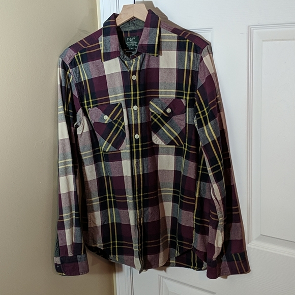 J Crew Factory Heavyweight Flannel Medium Purple - Picture 1 of 3